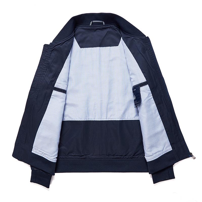 Men's Spring/Autumn Cotton Baseball Collar Jacket - Middle-Aged, Business Casual Dad's Coat