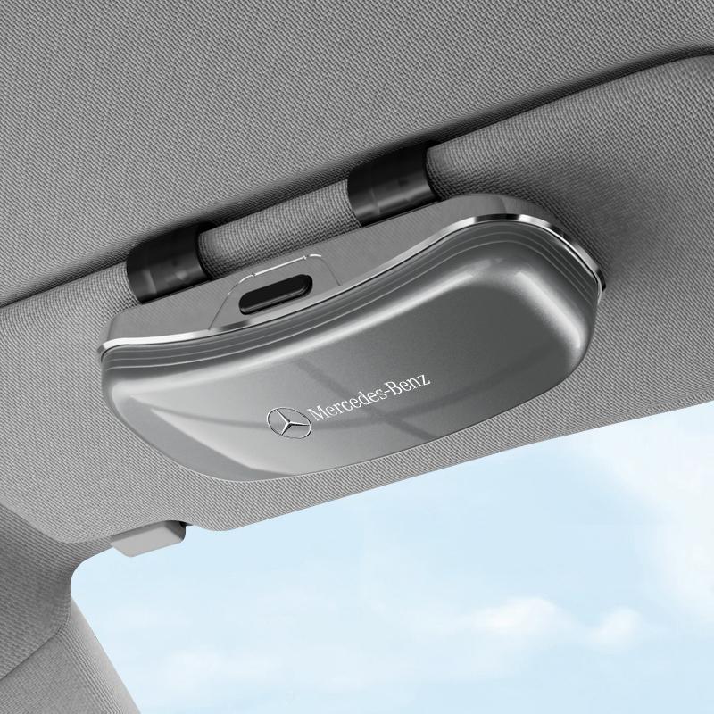 TVE4 Car Visor Sunglasses Glasses Case Glasses Holder Clip Box Accessories For Mercedes Benz AMG GLC W203 W206 W220 W205 W211 W212