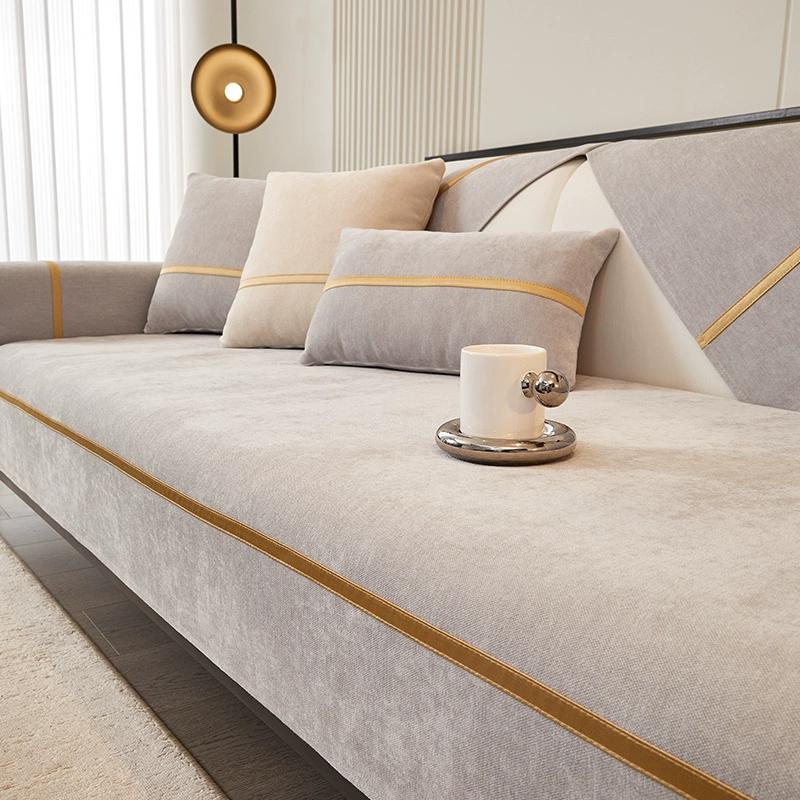 

Белый плюшевый утолщенный диванный полотенце зимний сотовый L-образный угловой универсальный чехол для дивана мягкий нескользящий коврик для дивана гостиная 45cm pillowcase 1pcs