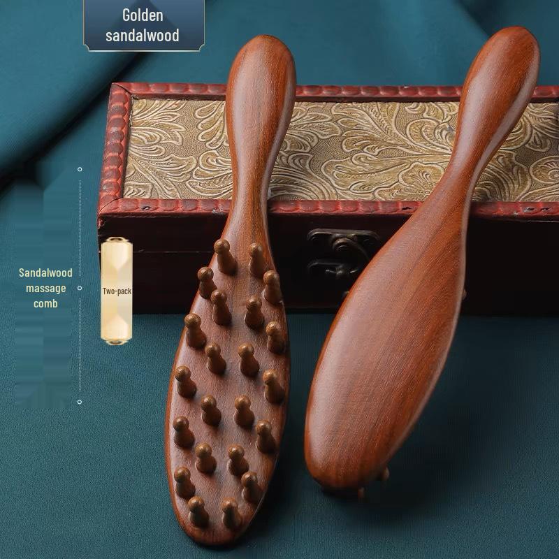 

Sandalwood Meridian Massage Comb with 22-Pin Handle for Scalp and Body
