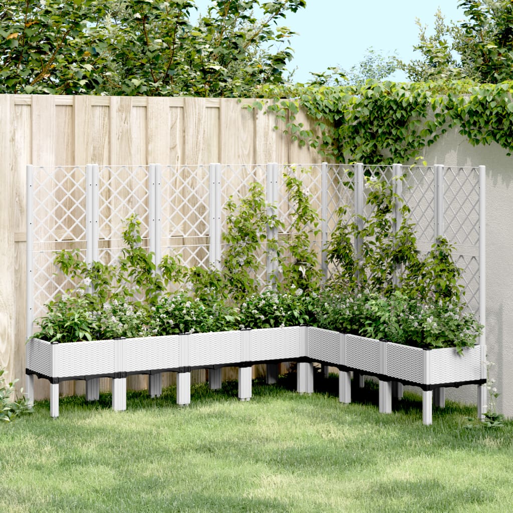 Planter with Trellis White 200 X 160 X 142 Cm PP