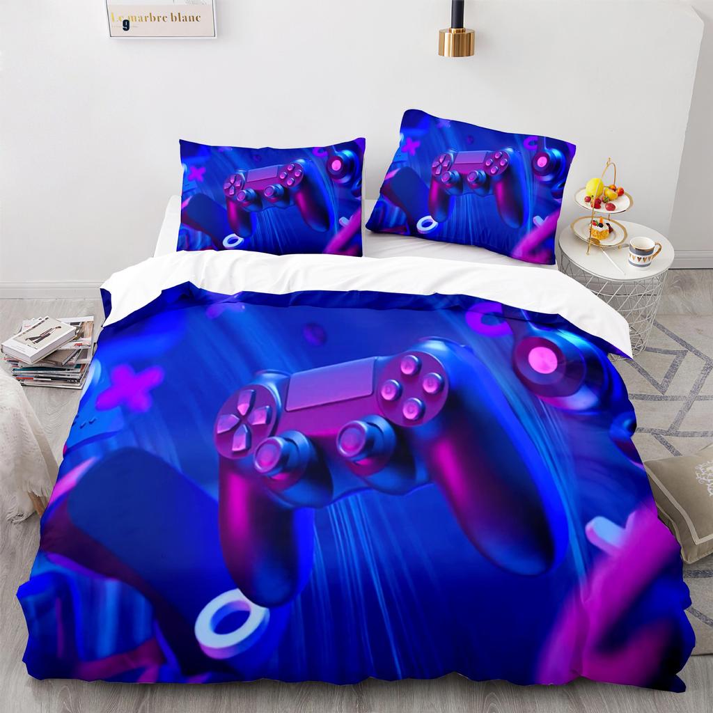 Gamer Duvet Cover Full Size Teens Gaming Bedding Set for Kids Boy Girl Video Games Comforter Cover Gamepad Polyester Quilt Cover