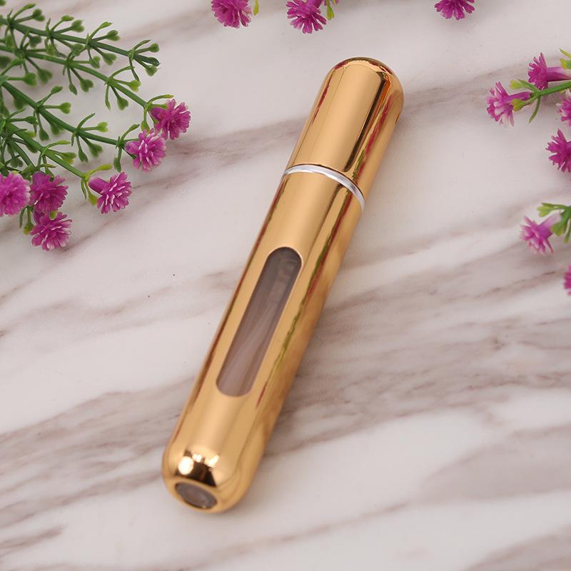 8ml Mini Refillable Travel Perfume Spray Bottle, Bottom-Fill, Round Head, Self-Pump, Portable, In Stock