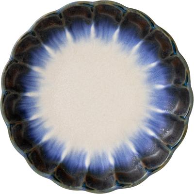 Minoru Pottery Blue Moon White 90 Chrysanthemenförmiger Kleiner Teller