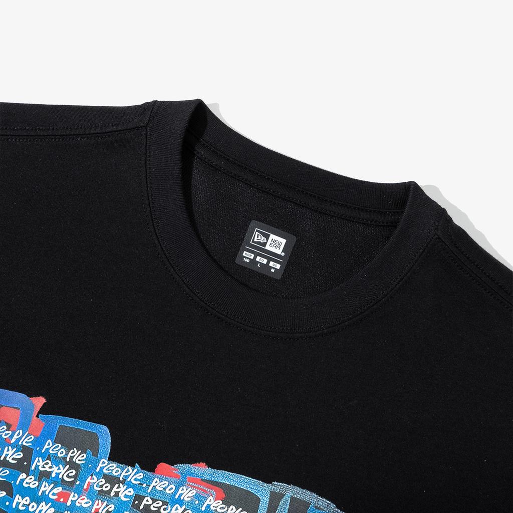New Era SS24 Grafikdruck Rundhals Kurzarm T-Shirt Unisex Oberteile Schwarz 14329684
