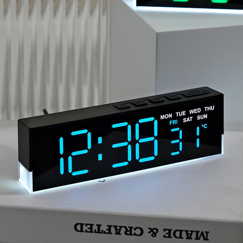 Modern Minimalist Led Alarm Clock With Temperature Display And Night Light For Bedroom Decor