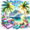 Summer Beach 5D DIY Full Drill Round Diamond Painting Kit for Home Wall Decor