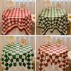 Chessboard Plaid Tablecloth Girl Heart Light Luxury High Sense Coffee Table Cover Student Dormitory Desk Makeup Tablecloth