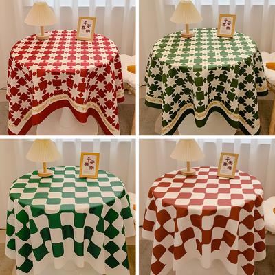 Chessboard Plaid Tablecloth Girl Heart Light Luxury High Sense Coffee Table Cover Student Dormitory Desk Makeup Tablecloth