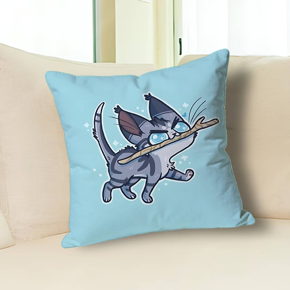 Novel W-Warriors C-Cats Throw Pillow Case Decoration Bed Custom Square Pillowcase Pad Cover