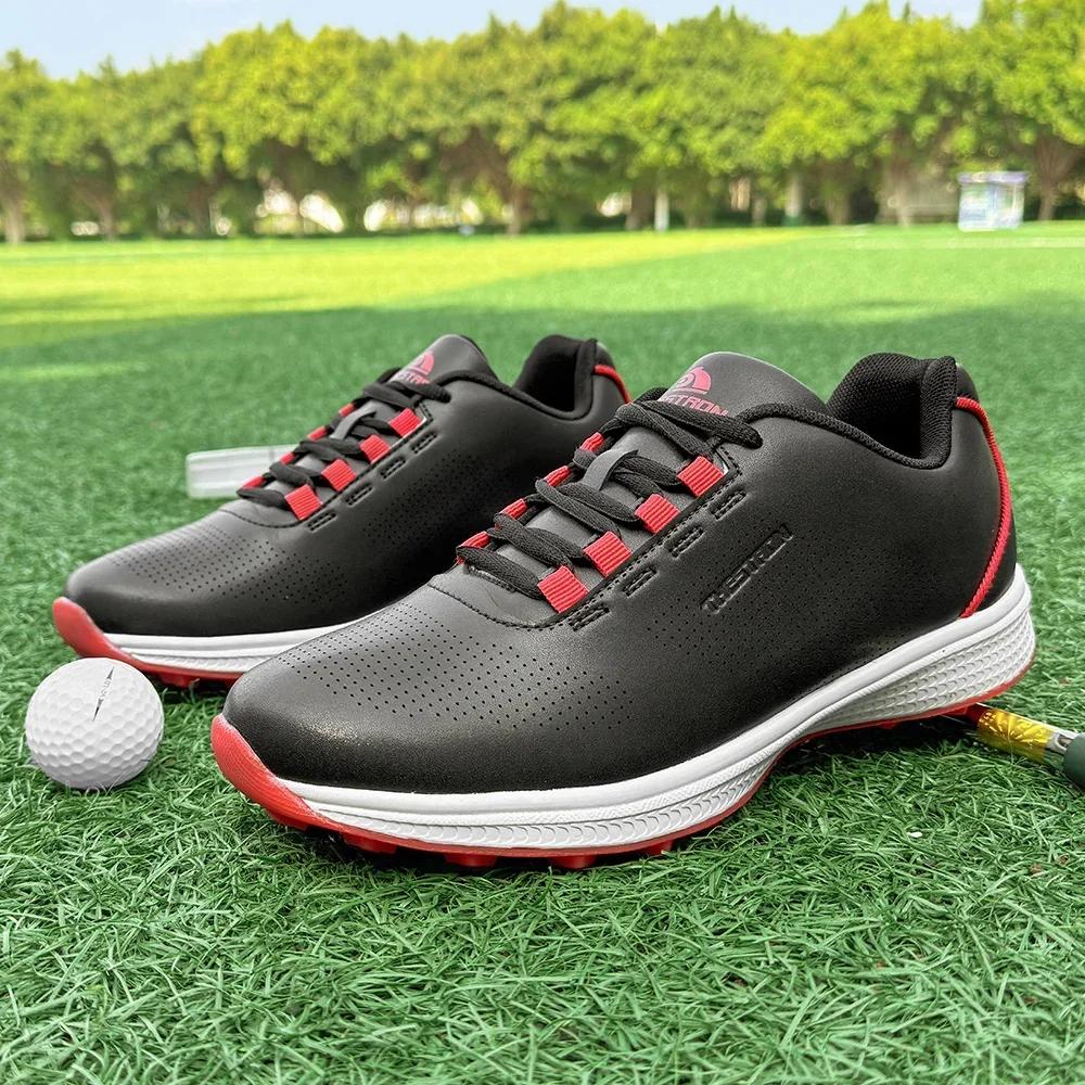 

2025 Новые туфли для гольфа Мужские Водонепроницаемые Роскошные Кроссовки для Гольфистов Противоскользящие для Гольфа 46 чёрный