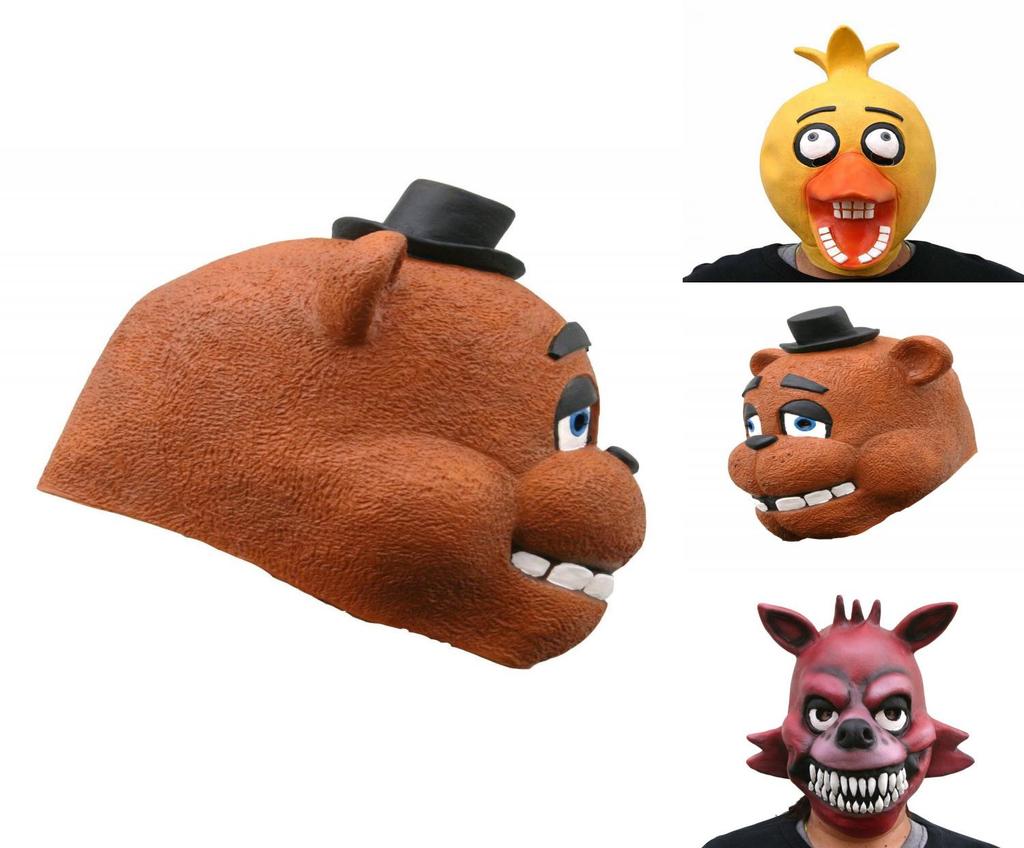 Five Nights At Freddy's Latex-Vollkopfmaske für Erwachsene im Freddy Chica Bonnie Foxy Stil
