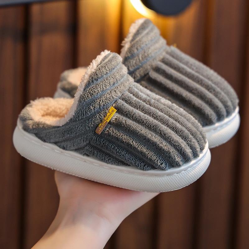 Kids Winter Boys and Girls Non-slip Thick-soled Thermal Warm Cotton Slippers
