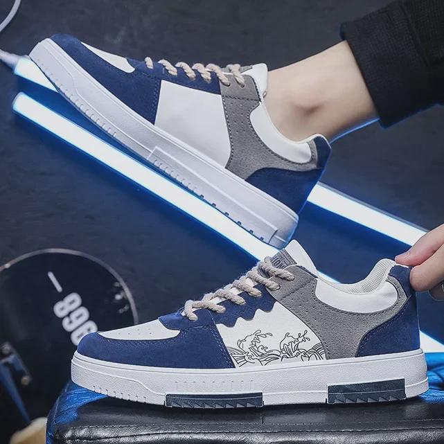 2024 Spring Men's Thick-Soled White Sneakers: Breathable, All-Match, Casual Sports Fashion Shoes