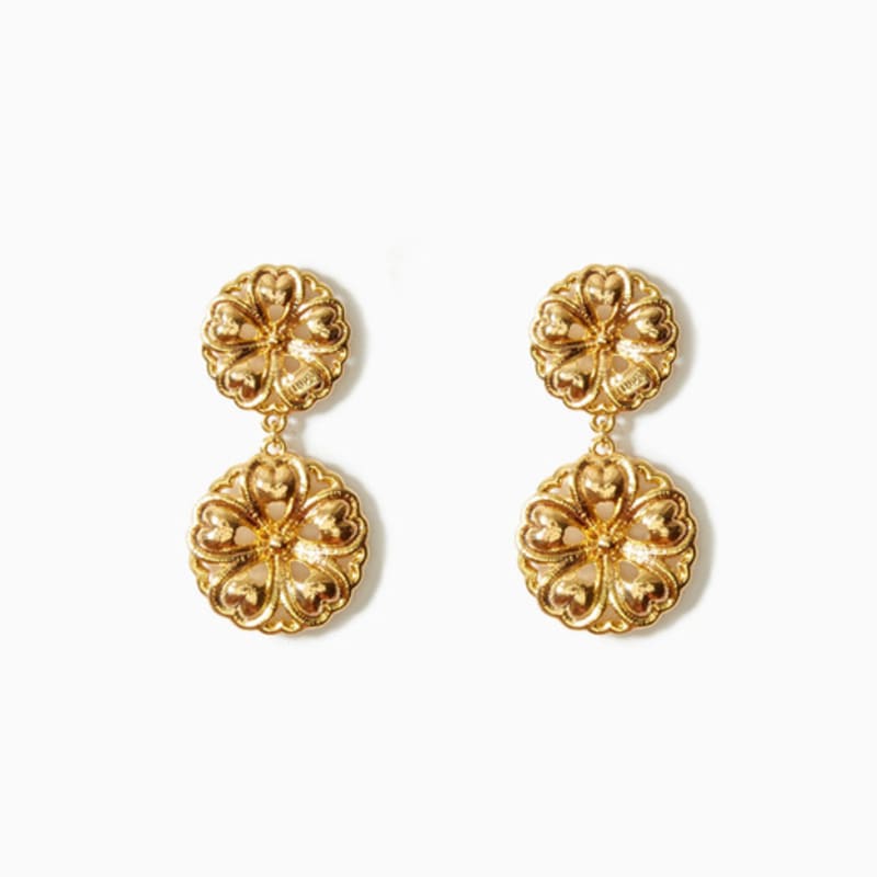 FITZGERALD LOVE FRANCOIS FLORAL GOLD DOUBLE Earring