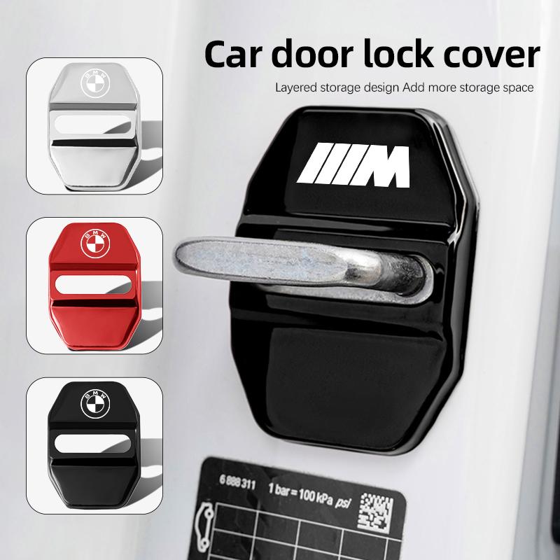 4pcs Car Door Lock Protection Cover Titanium Alloy Cap For BMW E46 E90 E60 F30 F10 E39 E36 F20 G20 G30 E92 E87 E91 X5 E70 F11 X3 CU4