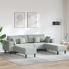 3 Piece Sofa Light Grey 250 x 188 x 76 cm Velvet