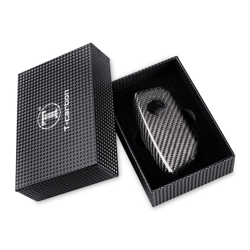 Carbon Fiber Car Key Fob Case For Bmw New 5 7 Series T-Carbon Car Key Cover Auto Interior Accessories