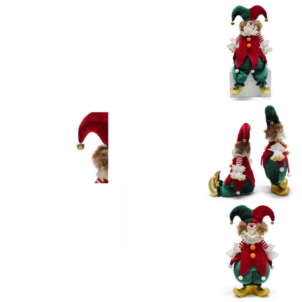 Charming Handmade Clown Figurine For Christmas Decor Plush Material Festive Gift Ideal For Holiday Spirit