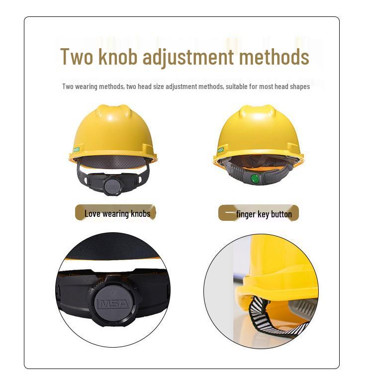 MSA/Meisi'an PE Safety Helmet, National Standard, Breathable, Anti-Smash, Thickened, Customizable Logo.