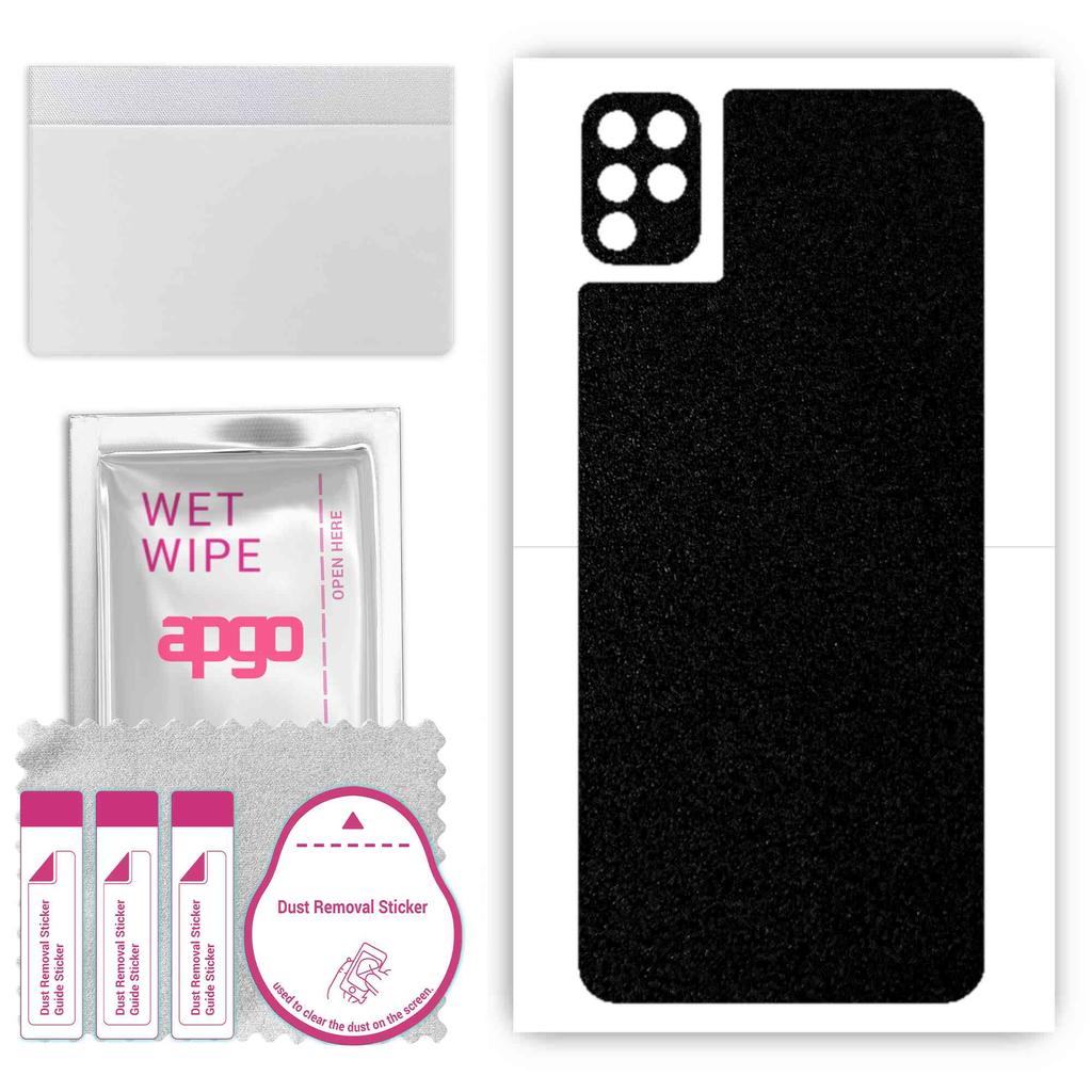 apgo Schutz-Skin-Aufkleber für die Rückseite kompatibel mit LG K42, Wrap-Folie, Folie, Vinyl - Muster Mattschwarz