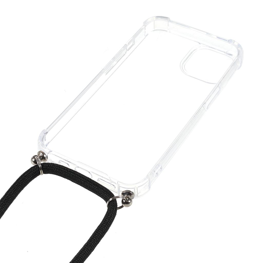 Etui na iPhone 16 Pro Wzmocnione 4 rogi Akrylowe+TPU Pokrowiec na telefon z regulowaną smyczą