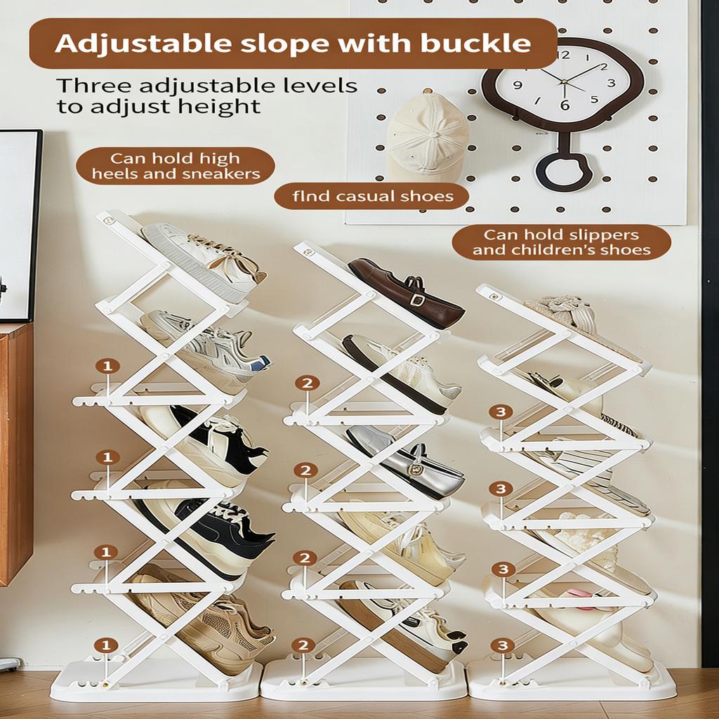 Stackable Shoe Organizers For Closet Or Hallway Foldable Structure Convenient To Carry And Store Maximizes Your Space