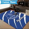 Custom Name Everton Football Crest Rug Game Carpet, Floor Mat for Bedroom Living Room Entryway Rug, Home Decor Idea Gift for Christmas Birthday