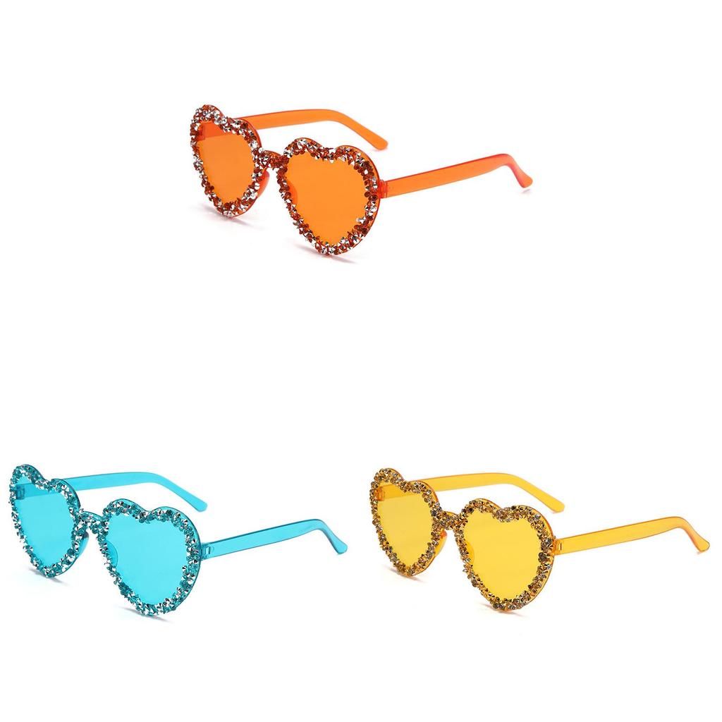 New Unisex Heartshaped Clear Jelly Sunglasses With Handmade Rhinestones For Summer Parties