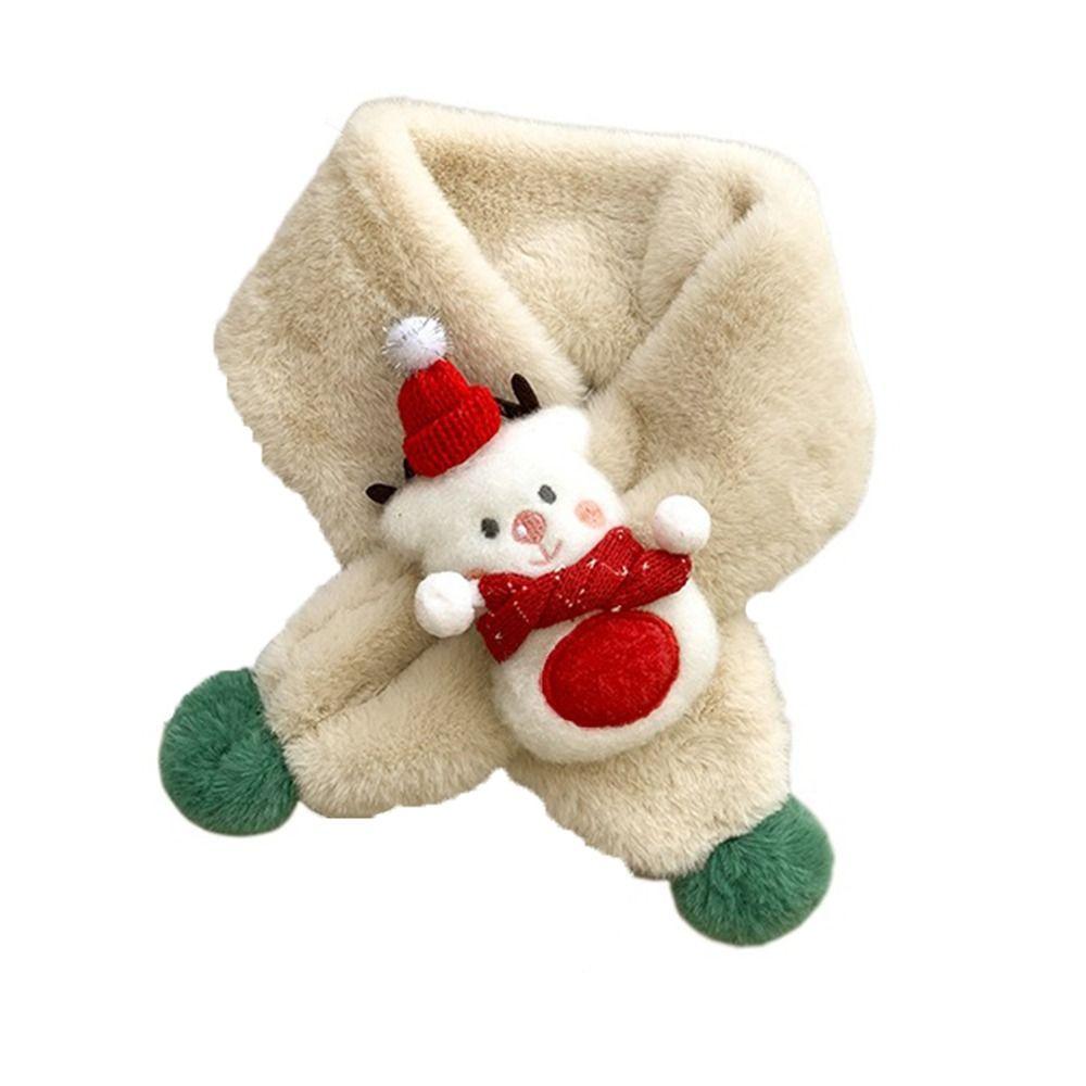 

Детский шарф для малышей Зимний шарф для детей Шарфы Грелка для шеи Детский плюшевый шарф Рождественский шарф бежевый