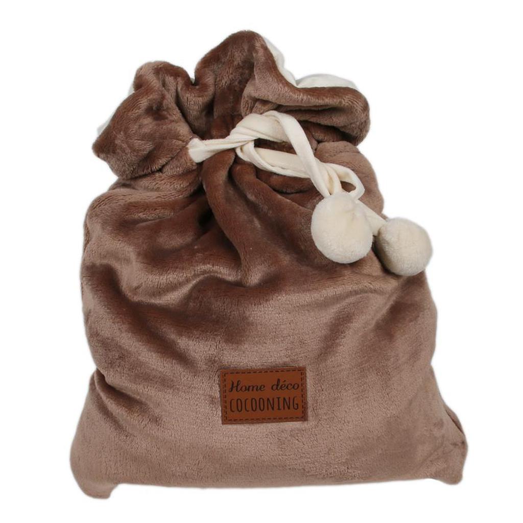 Les Trésors De Lily [A0543] - Károvaný velur 'Scarlett' hnědý (s vakem! ) - 120 x 150 cm