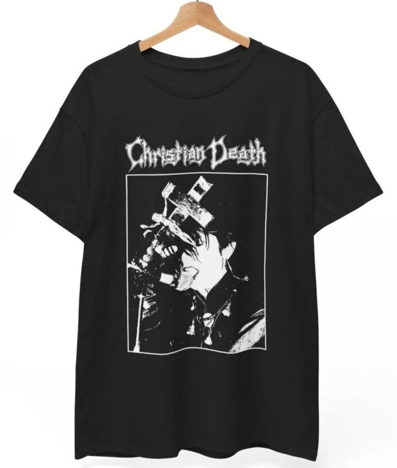 Unisex Short Sleeve Crew Neck Cotton T Shirt Christian Death L
