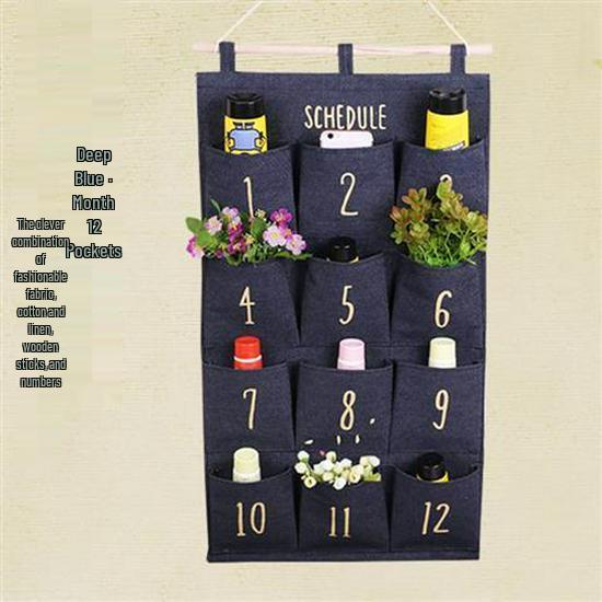 Multi-layer Fabric Hanging Storage Bag for Dormitory and Wardrobe Door, Wall-Mounted Phone Organizer