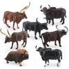 Lifelike Pvc Forest Animal Model Set Including Ankole Watusi And Water Buffalo Designs