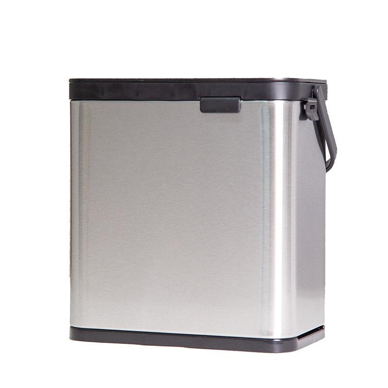 3L Wall Mounted Trash Bin Indoor Stainless SS Hanging Cabinet Trash Can Dustbin With Lid for Kitchen 3L