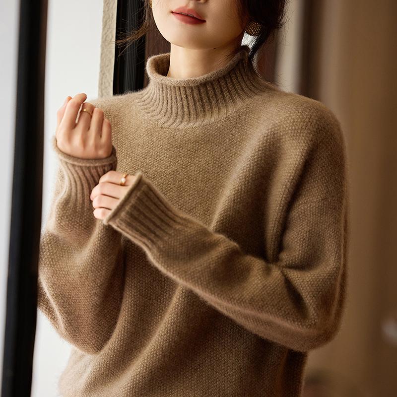 Women's Cashmere Sweater Qinghe Cashmere 30% Cashmere 70% Wool Autumn and Winter Pullover Warm and Fashionable