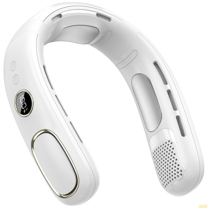

A0NC USB Rechargeable Wireless Neckband Fan Portable Air Conditioner Cooling Gadget белый