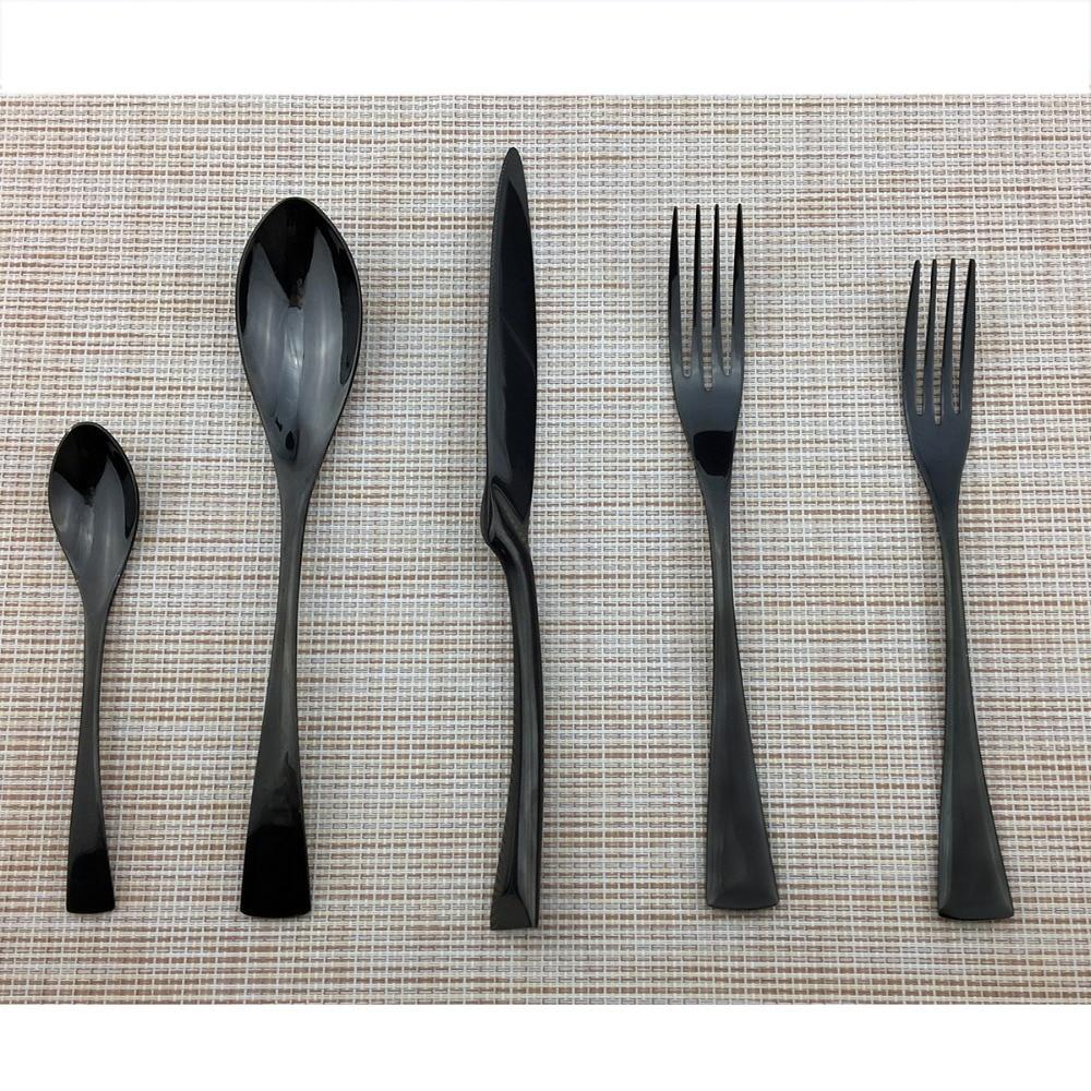 Купить 1-частный зеркальный черный набор столовых приборов из ...