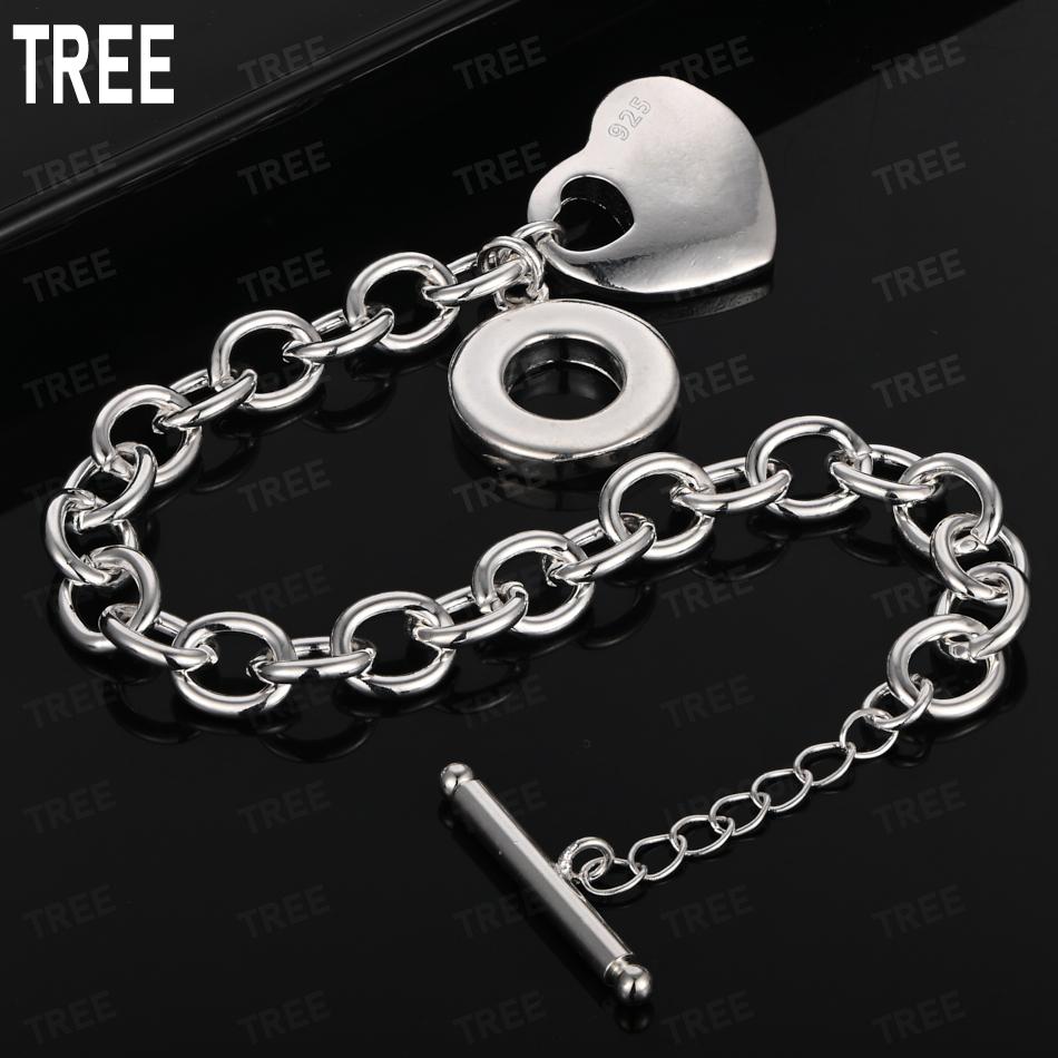 925 Sterling Silver Simple Romantic Heart Bracelet-Exquisite Gift Jewelry