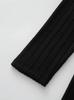 2025 Autumn/Winter Women's Slimming Ribbed Dress with Half-high Collar and Waist-cinching A-line Skirt, Long-sleeved European and American Style.