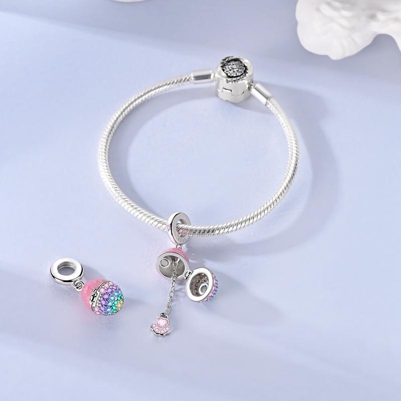 New In copper Fun Nail Printed Egg Pendant Charm Bead Charms Jewellery Compatible With Authentic Bracelets Necklaces Ideal For Women Do It Yourself Gi