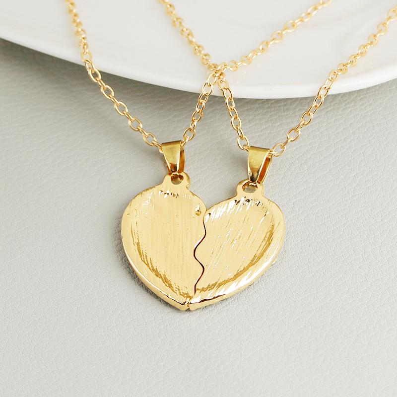 Zhi Jia European & American Fashion Diamond Heart Best Friend Necklace
