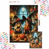 Halloween Diamond Painting Mosaic Art Kit Witch Pumpkin Handmade DIY Home Decoration
