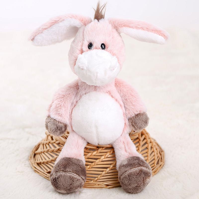 1 Piece Boys And Girls Fluffy Stuffed Animal Donkeys For Cuddling Playing Toy 25/32Cm Soft Plush Donkey Toys Diy Decoration