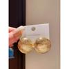 Retro Aloofness Style Metal Semisphere Large Earrings Female Fashion High-Key Dignified Fancy Stud Earrings 18K Golden Earrings