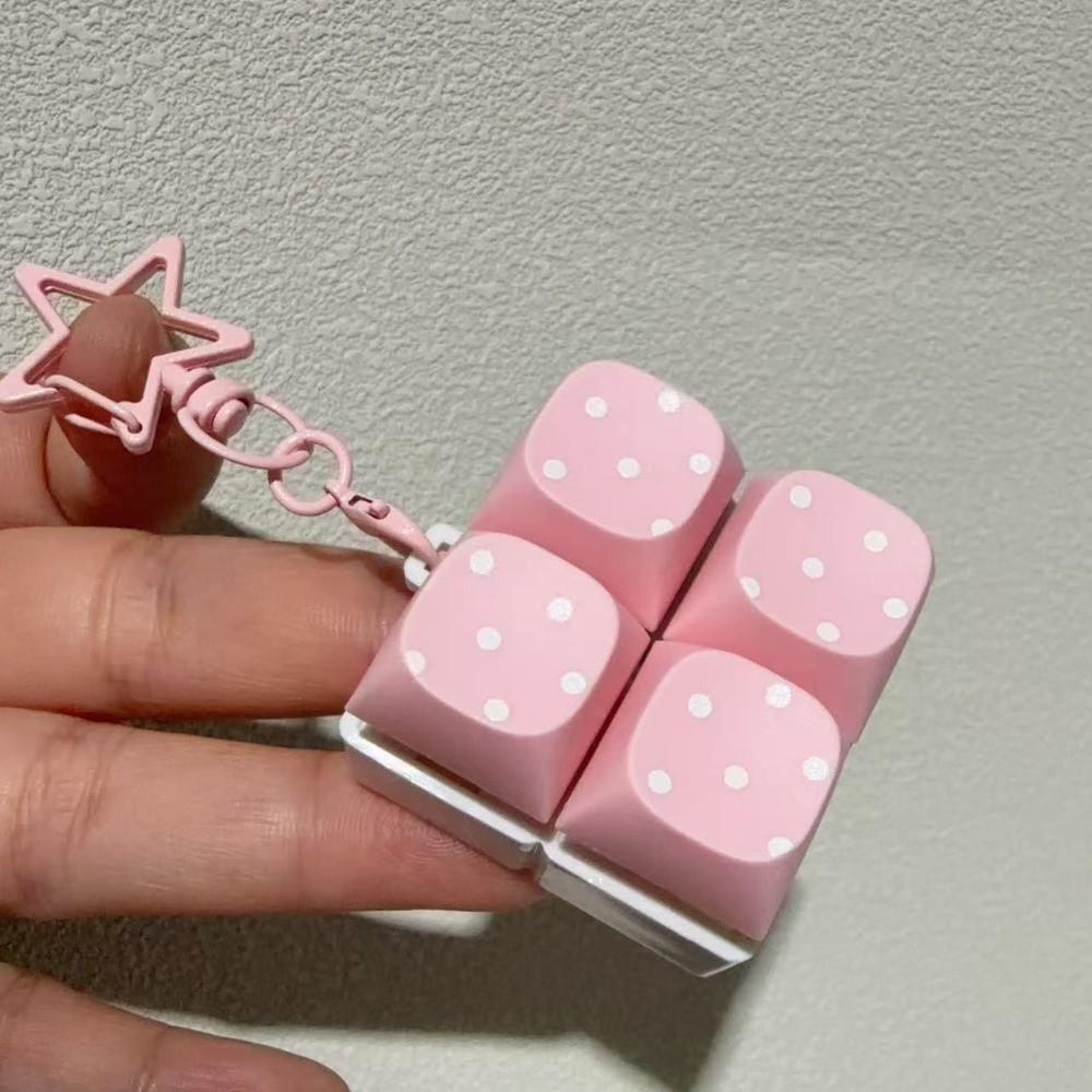Button Keycap Fidget Keychain 3/4/6/9 Keys Bag Pendants New Finger Keyboard Toy  for Adult Kid