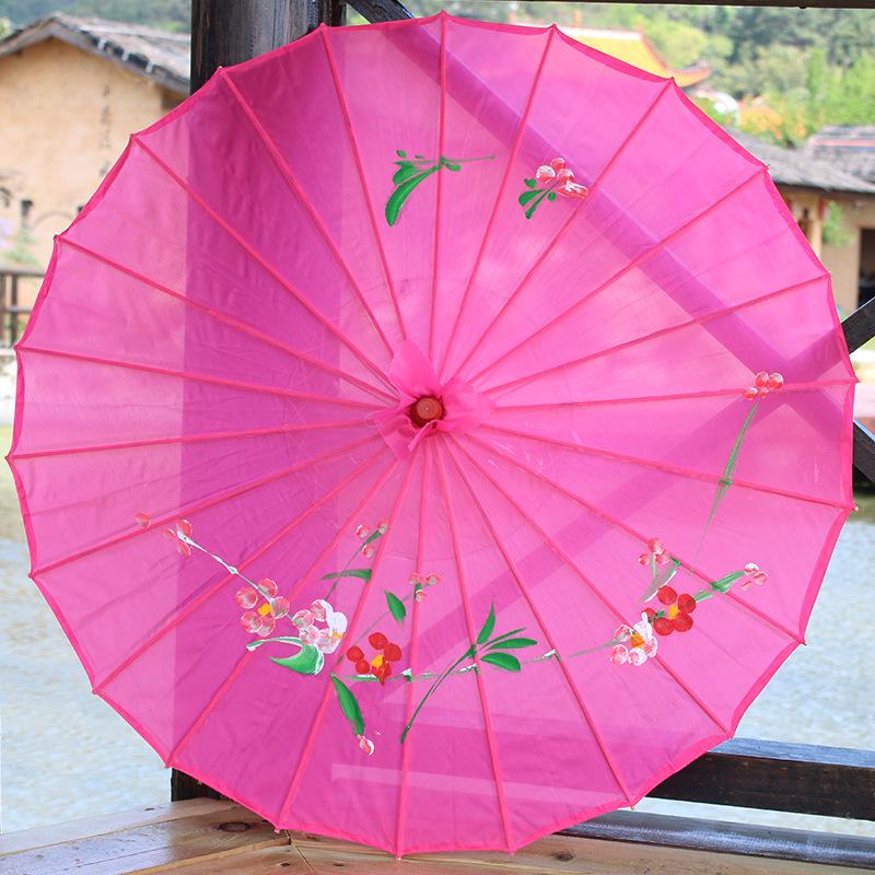 Ancient Style Silk Cloth Paper Umbrella for Dance and Cheongsam Performance - Decorative Craft Umbrella In Various Sizes for Adults and Kids