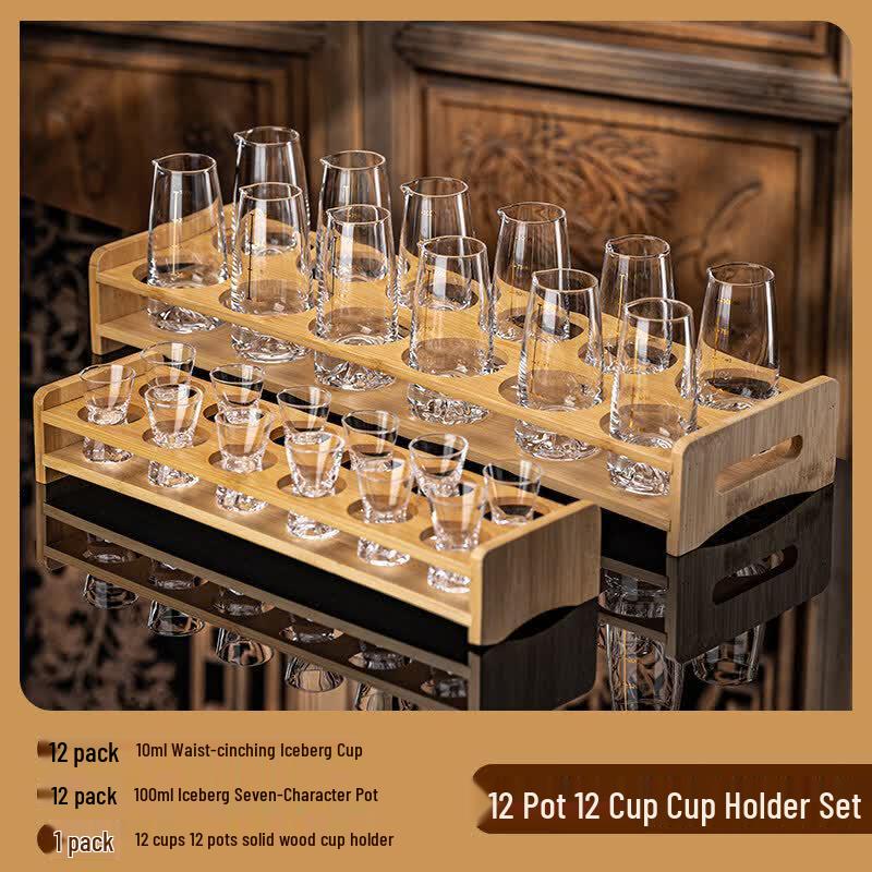 Luxury Crystal Iceberg Baijiu Tasting Glass Set with Scale