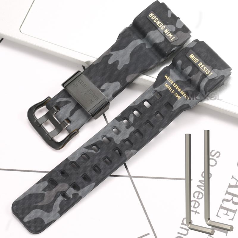 Natural Resin Replacement Watch Strap Suitable for Casio G-Shock Master G Mudmaster GG-1000 GWG-100 GSG-100 Sport Watch Bracelet