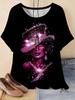 Retro Elegant Women's T-Shirt Ladies Pattern Casual T-Shirt Short-Sleeved Round Neck Tees Women's Clothing Summer Women's Tops